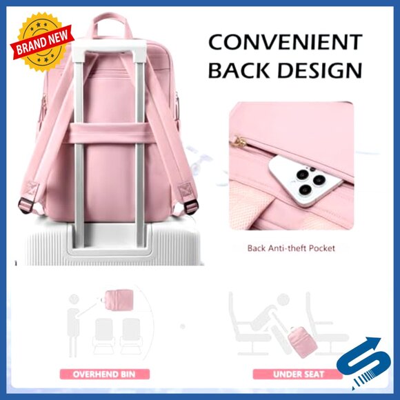 Slim Laptop Backpack Lightweight Business Commuter Bag Fits 17.3 Inch - Picture 5 of 6